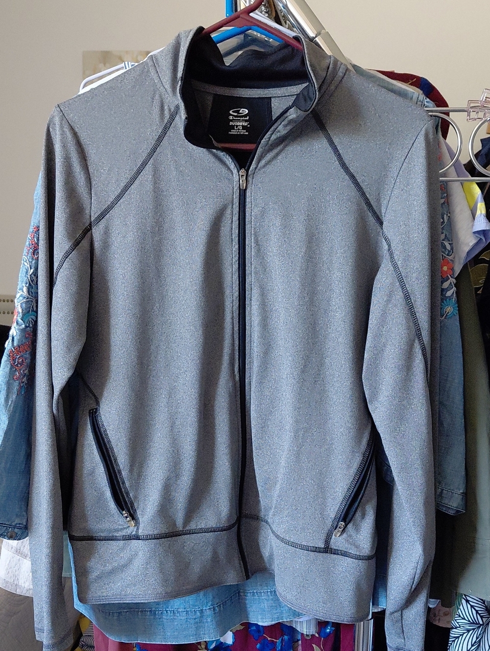 Champion Gray Full-Zip Utility Jacket